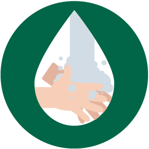 Enjuaga tus manos con agua Enjuaga tus manos con agua