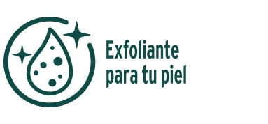 “Exfoliante para tu piel”, indicando la acción de limpieza profunda del producto.
