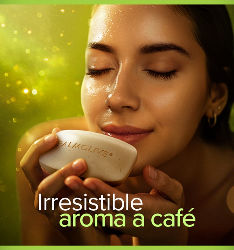 Pastilla de jabón Palmolive con partículas exfoliantes visibles y fondo de café molido, ideal para limpieza profunda diaria. Pastilla de jabón Palmolive con partículas exfoliantes visibles y fondo de café molido, ideal para limpieza profunda diaria.