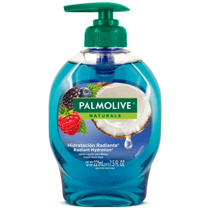 Palmolive® Naturals Hidratación Radiante Extractos de Frutos del Bosque y Agua de Coco Jabón líquido para manos Palmolive® Naturals Hidratación Radiante Extractos de Frutos del Bosque y Agua de Coco Jabón líquido para manos