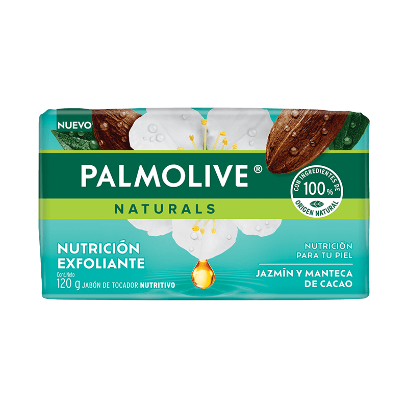 Palmolive® Naturals Delicada Exfoliación Jazmín y Manteca de Cacao Jabón en barra
