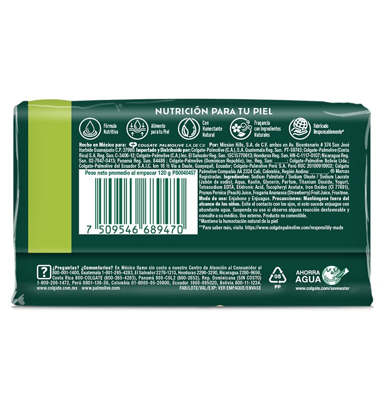 Reverso de etiqueta jabón en barra Palmolive Naturals Mandarina y Romero Reverso de etiqueta jabón en barra Palmolive Naturals Mandarina y Romero