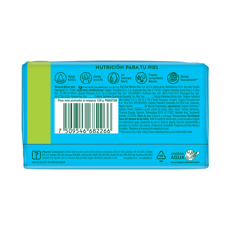 Palmolive® Naturals Purificante Frescura Menta y Eucalipto Jabón en barra back Palmolive® Naturals Purificante Frescura Menta y Eucalipto Jabón en barra back