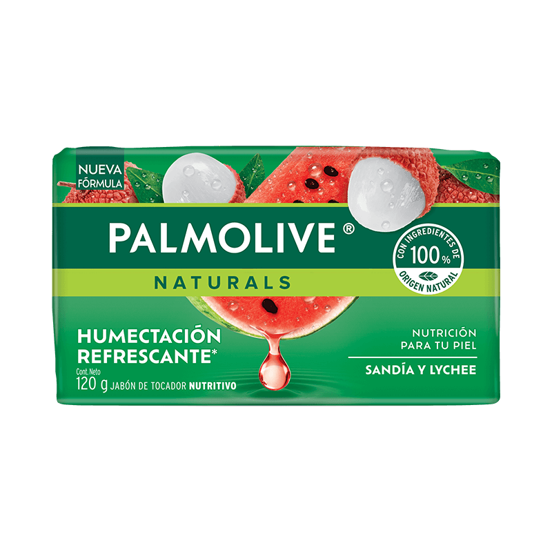 Palmolive® Naturals Humectación Refrescante Sandía y Lychee Jabón en barra